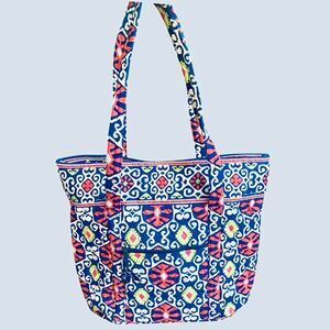 Vera Bradley Sun Valley Work Tote Laptop Purse Diaper Quilted Bag With Pockets
